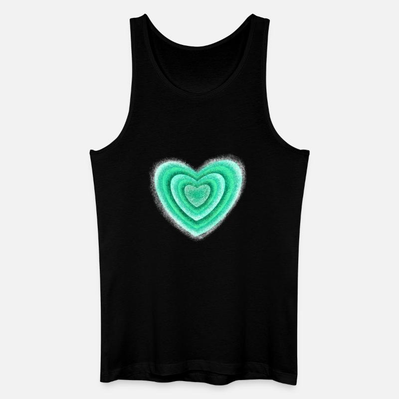 Herz - Männer Bio Tank Top - Schwarz