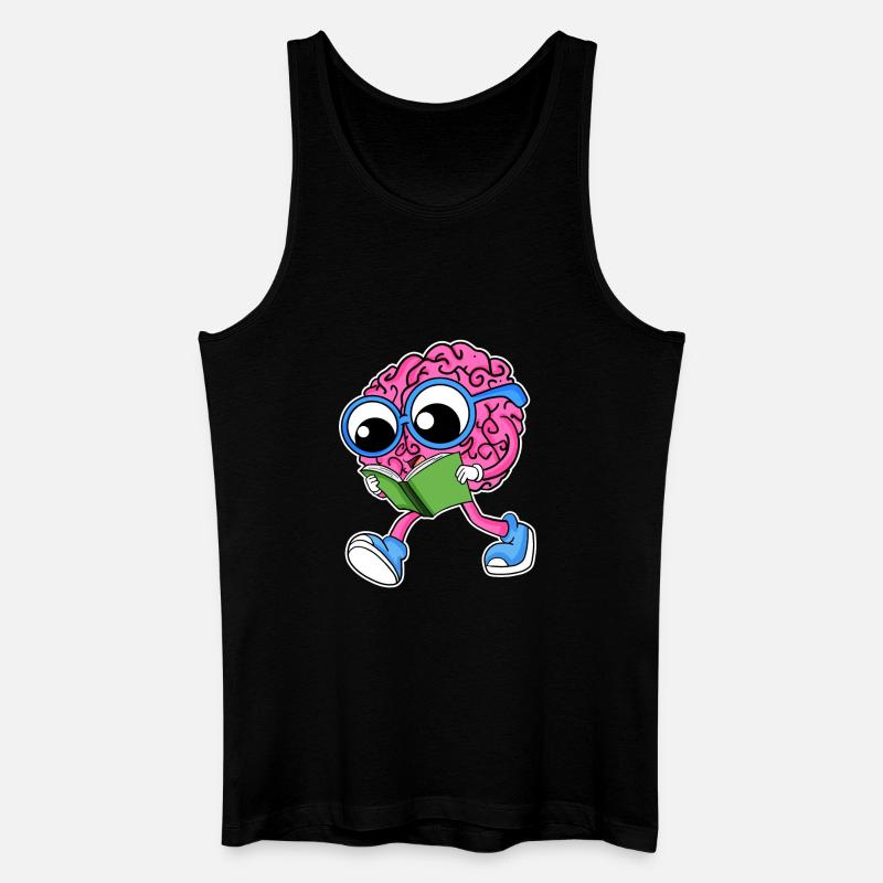 Gehirn am Lesen - Männer Bio Tank Top - Schwarz