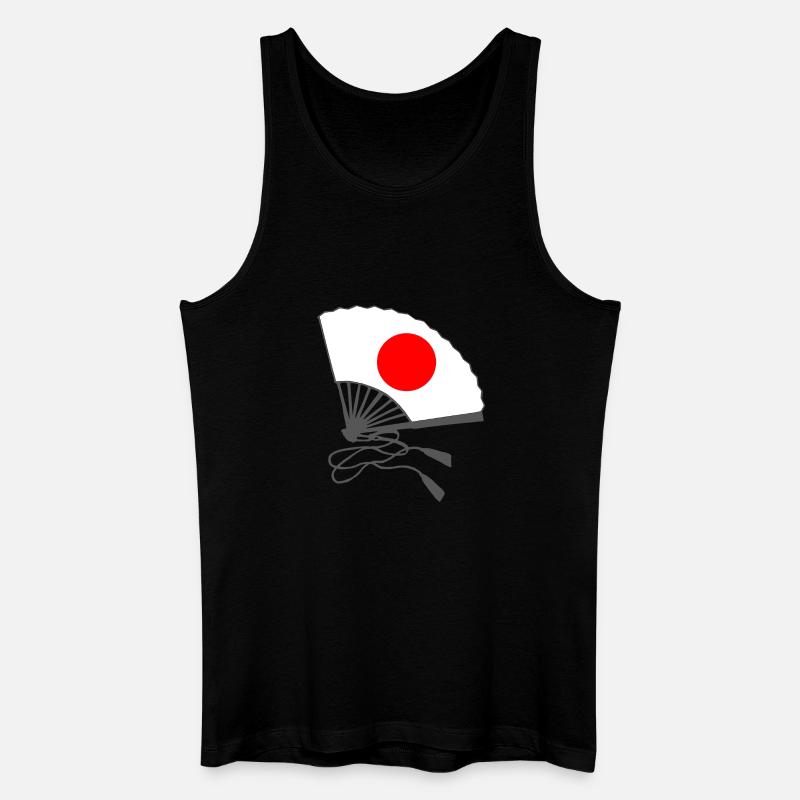 japanflaggen muster, japanischer fächer - Männer Bio Tank Top - Schwarz