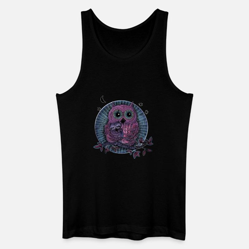 Eulen Mama Kind - Männer Bio Tank Top - Schwarz