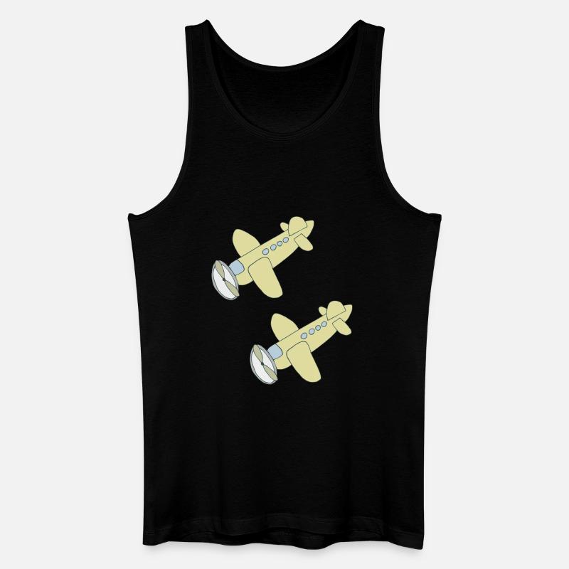 flugzeug 2fach - Männer Bio Tank Top - Schwarz