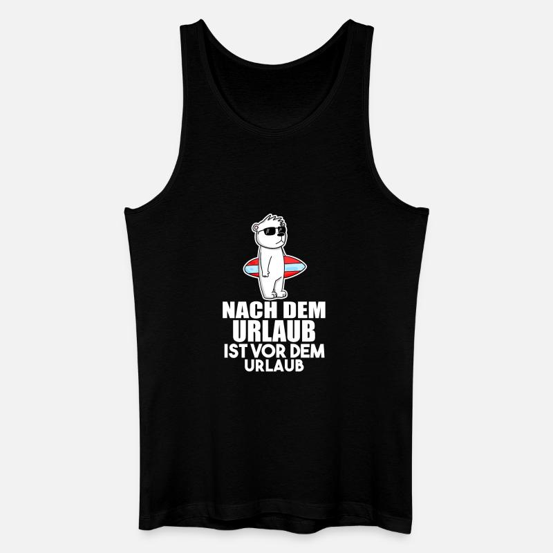Urlaub Surfen Meer Bär - Männer Bio Tank Top - Schwarz