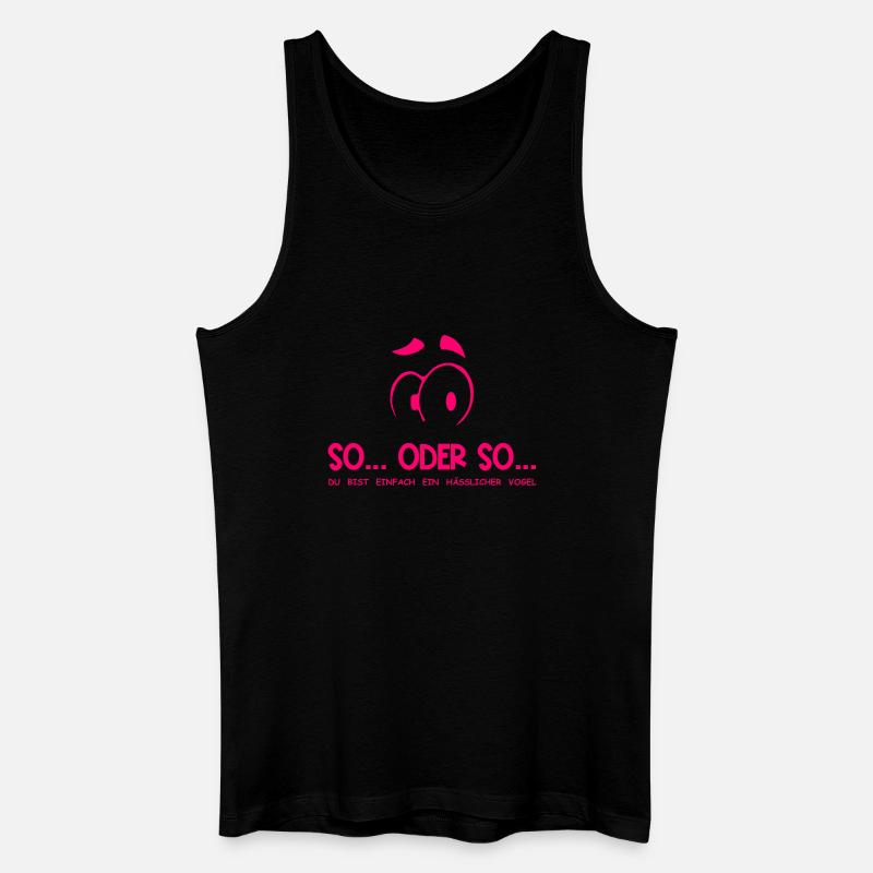 So...Oder So: Hässlicher Vogel - Neonpink - Männer Bio Tank Top - Schwarz