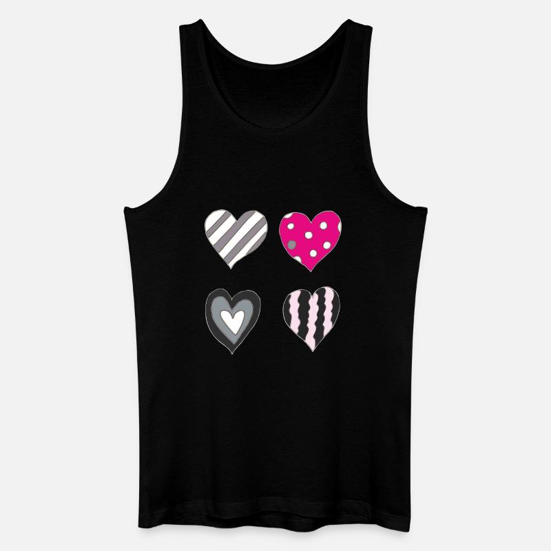 herzen variation - Männer Bio Tank Top - Schwarz