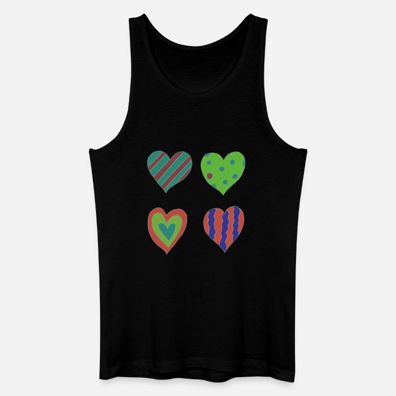 herzen variation - Männer Bio Tank Top - Schwarz