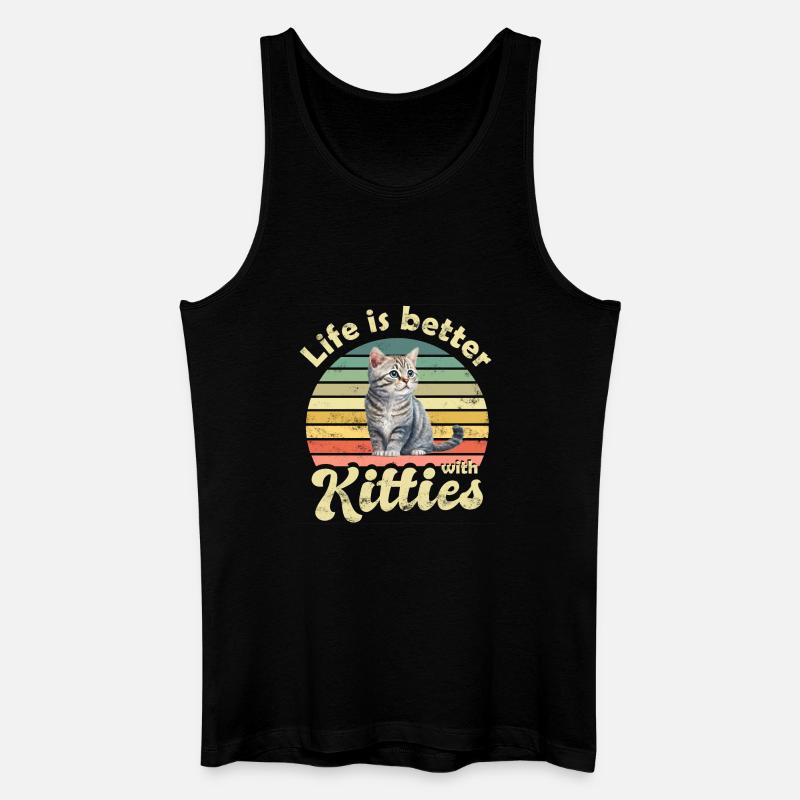 Katze Katzen - Männer Bio Tank Top - Schwarz
