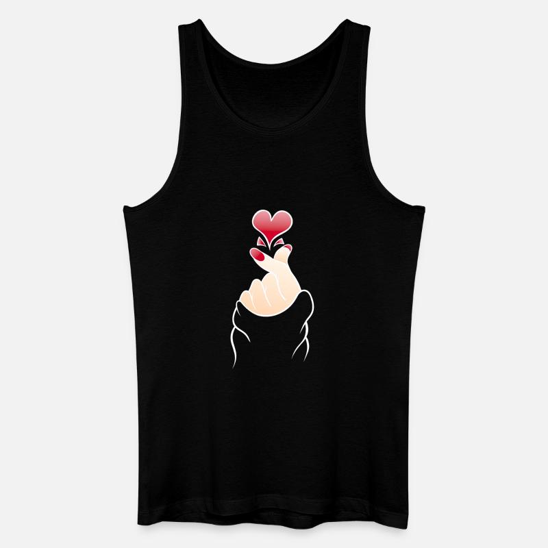 Finger Herz schnipsen K Pop - Männer Bio Tank Top - Schwarz