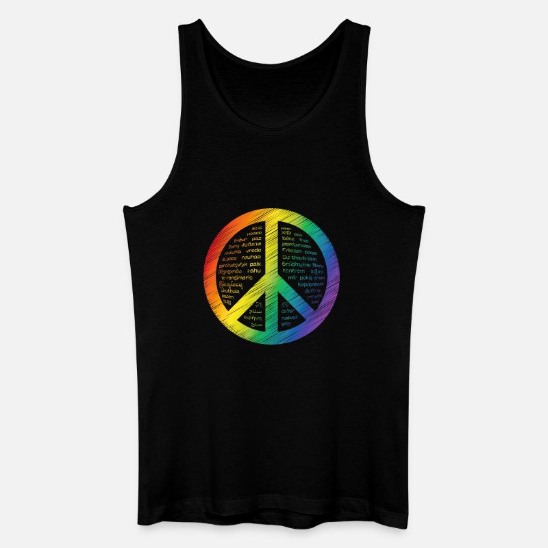Leuchtendes Friedenszeichen - Männer Bio Tank Top - Schwarz