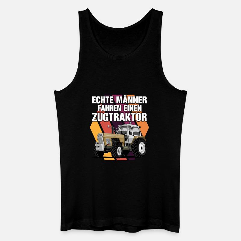 Echte Männer Zugtraktor - Männer Bio Tank Top - Schwarz