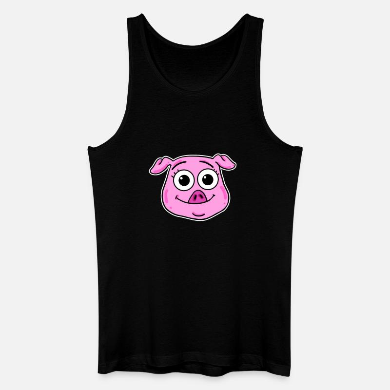 Schwein Kopf Tierkopf - Männer Bio Tank Top - Schwarz