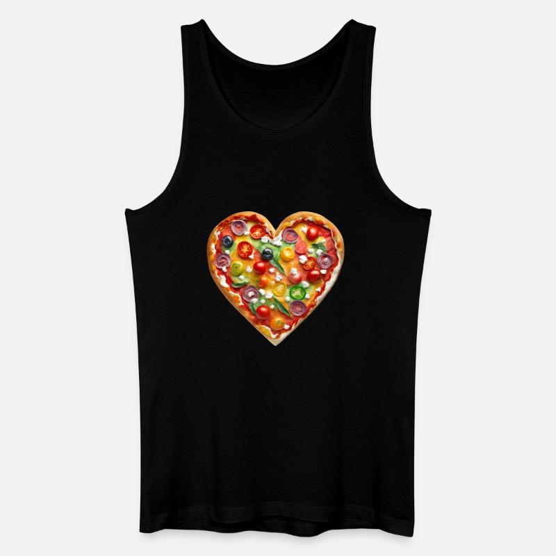 Herzpizza Farbenvielfalt - Männer Bio Tank Top - Schwarz