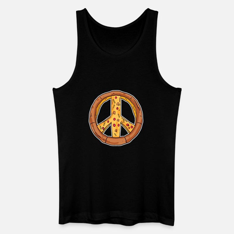 Peace Pizza Frieden - Männer Bio Tank Top - Schwarz