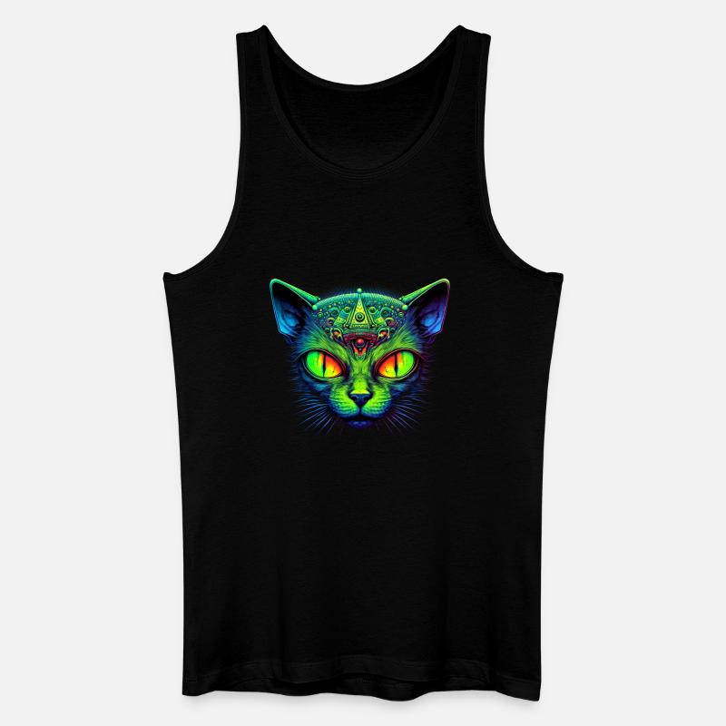 Hypnotische Katze - Männer Bio Tank Top - Schwarz