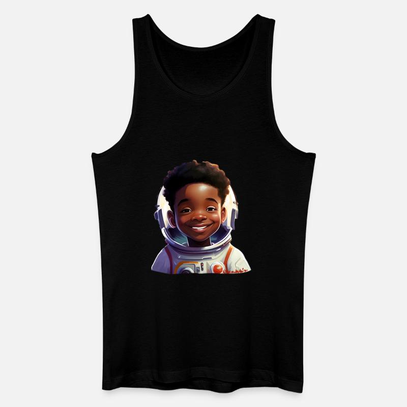 Junge Astronautin Mit Strahlen - Männer Bio Tank Top - Schwarz