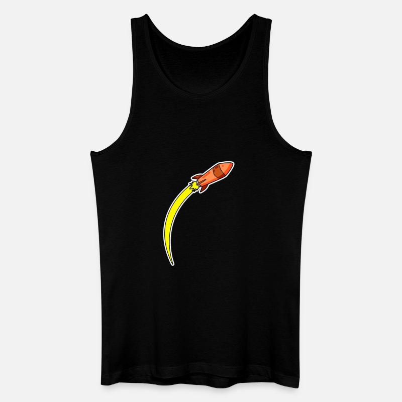 Rakete Orange - Männer Bio Tank Top - Schwarz