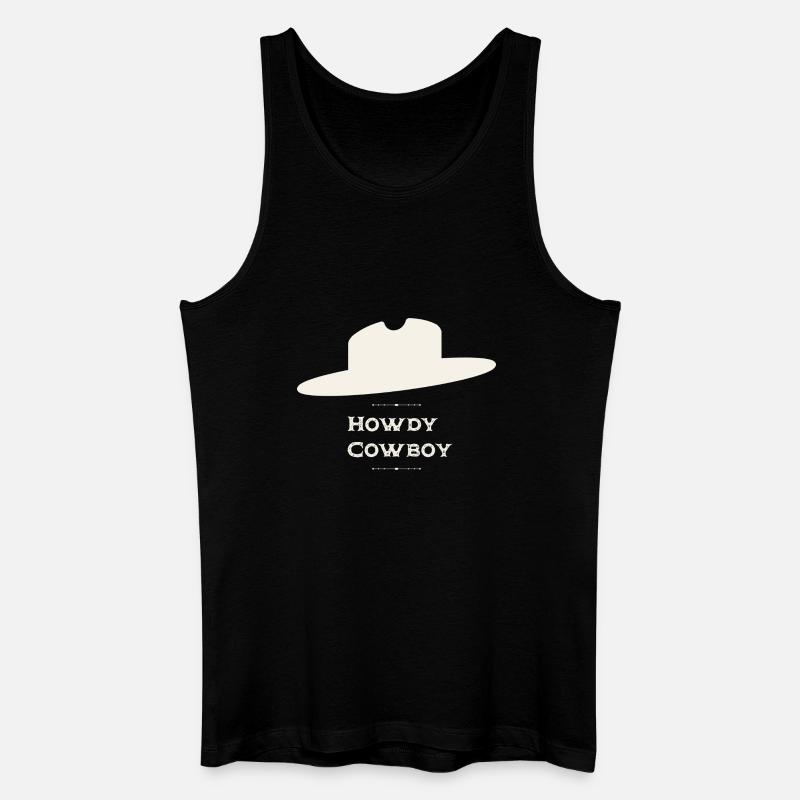 Howdy Cowboy - Männer Bio Tank Top - Schwarz