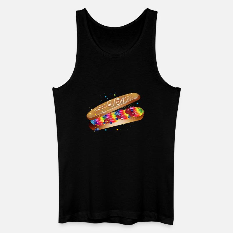 Illustration eines gefüllten kunterbunten Eclairs - Männer Bio Tank Top - Schwarz