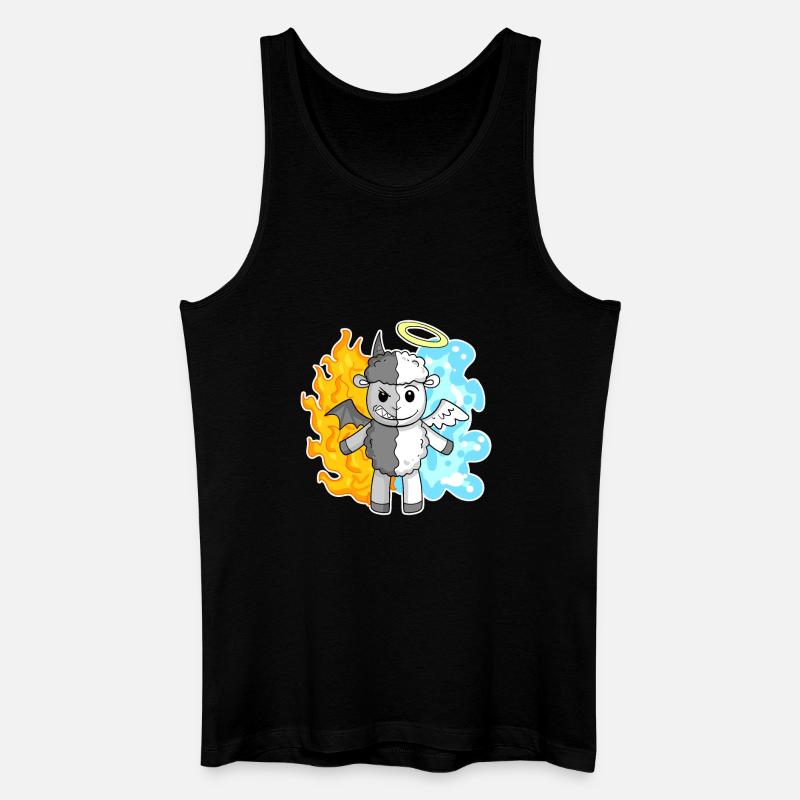 Schaf - Engel und Teufel - Männer Bio Tank Top - Schwarz