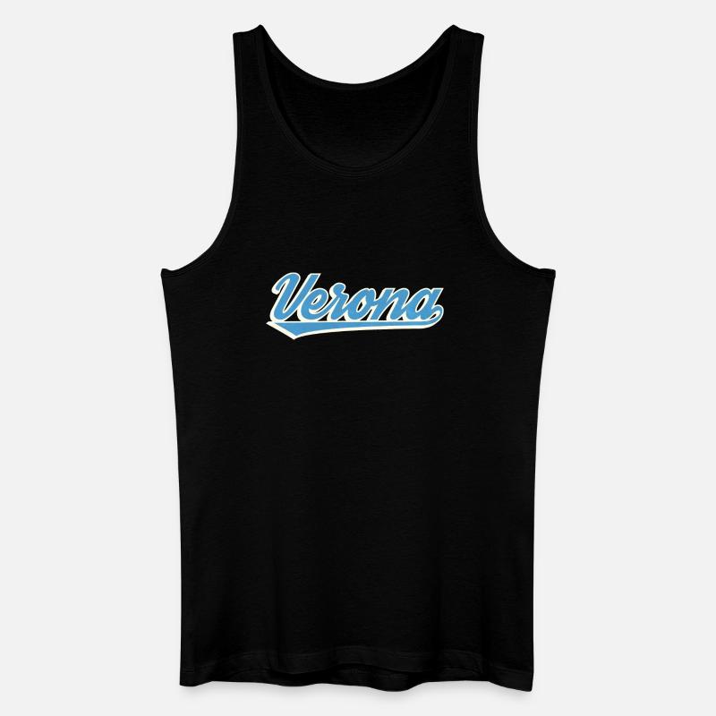 Logo Vérone Blue Script - Débardeur bio Homme - noir