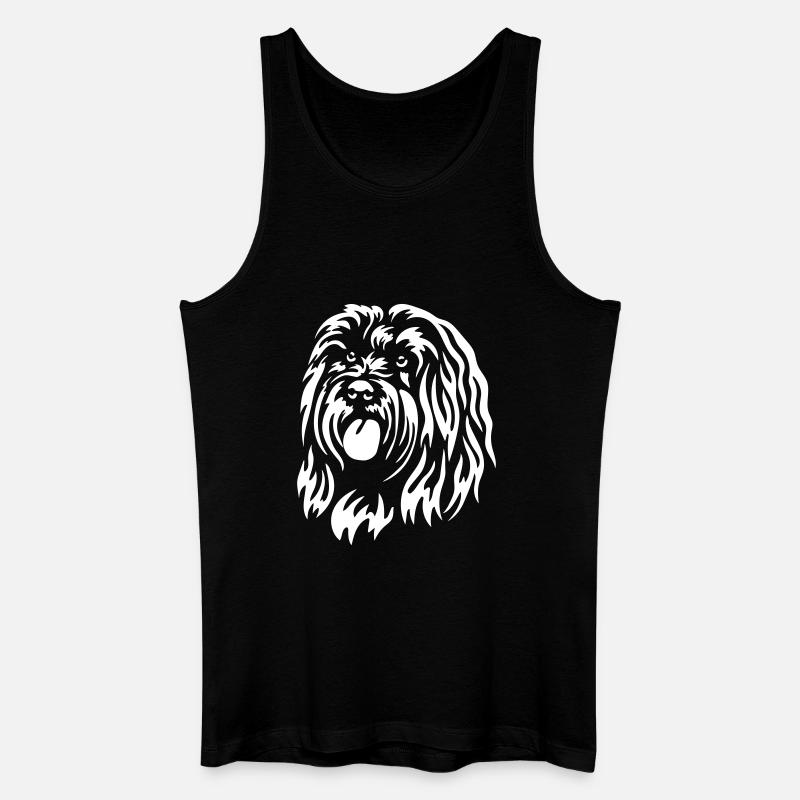 Tibet Terrier Kopf "Black Edition" - Männer Bio Tank Top - Schwarz