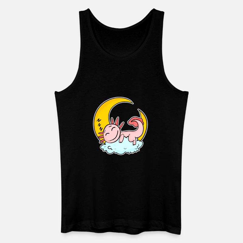 Schlafender Axolotl - Männer Bio Tank Top - Schwarz