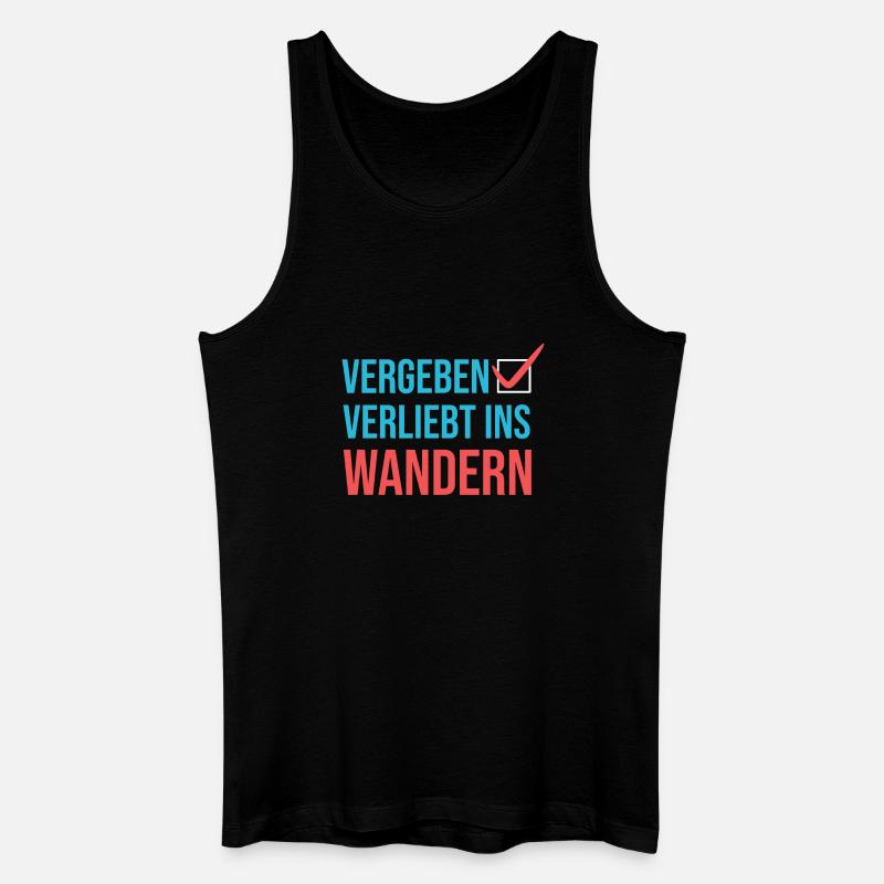 Wandern Klettern Statement Bergwanderung Wanderer - Männer Bio Tank Top - Schwarz