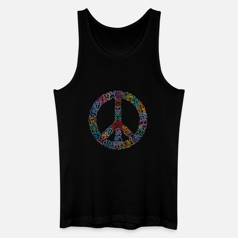 Peacezeichen-Figuren - Männer Bio Tank Top - Schwarz