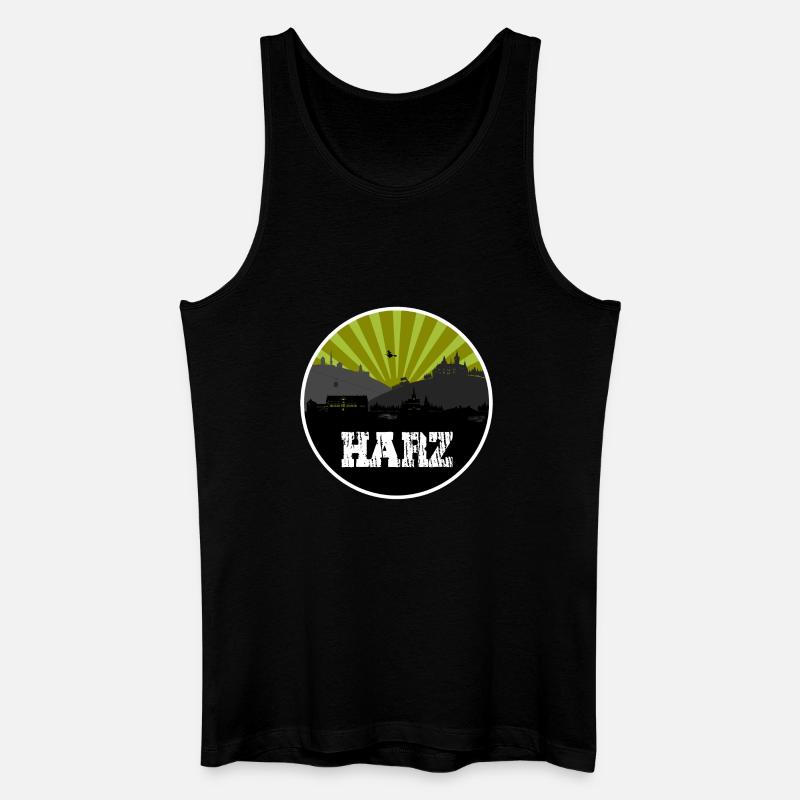 Harz Retro Skyline - Männer Bio Tank Top - Schwarz