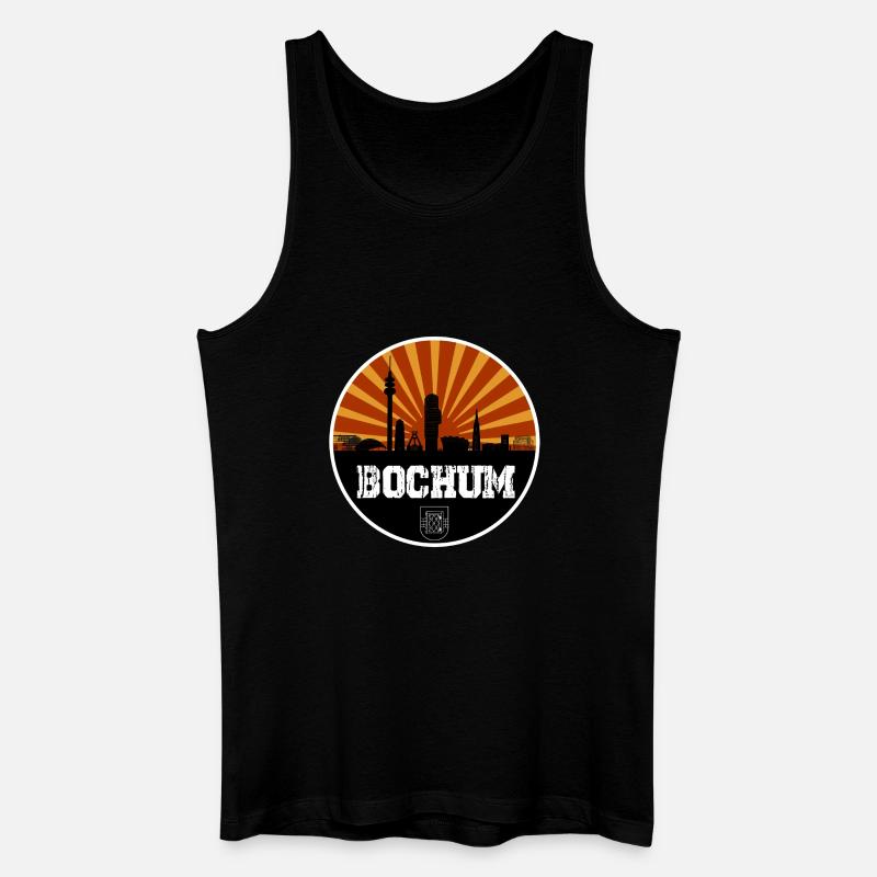 Bochum Retro Skyline - Männer Bio Tank Top - Schwarz