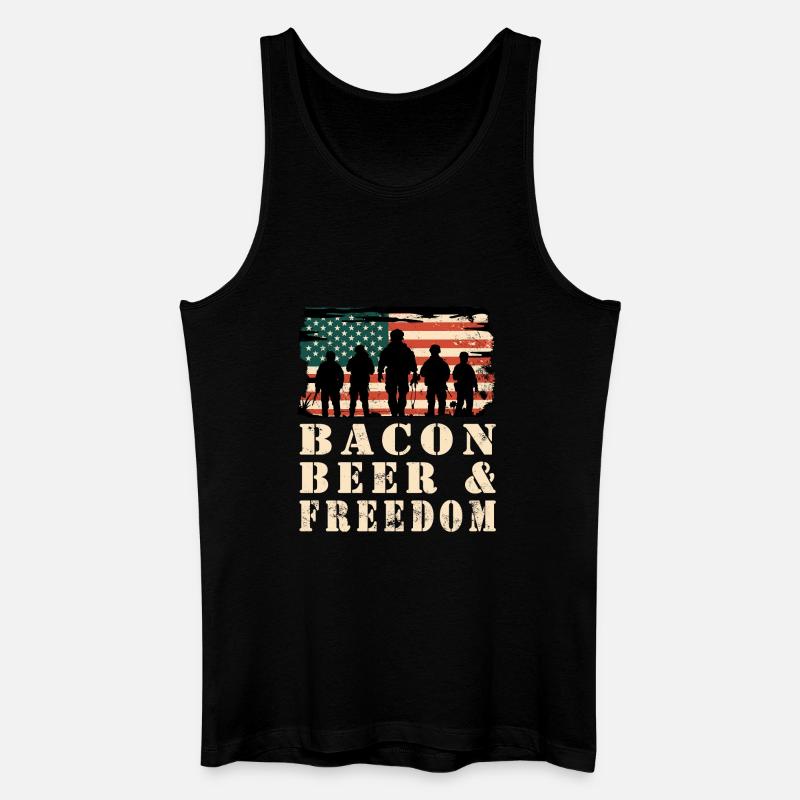 Bacon, Bier und Freiheit - Männer Bio Tank Top - Schwarz