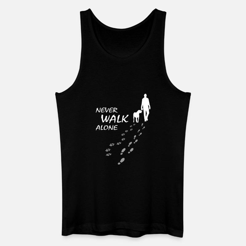 Never walk alone - Hund Gassi Geschenk - Männer Bio Tank Top - Schwarz