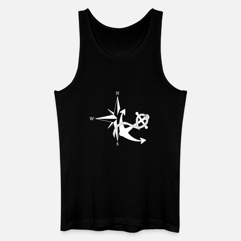 Anker & Seerose - Männer Bio Tank Top - Schwarz