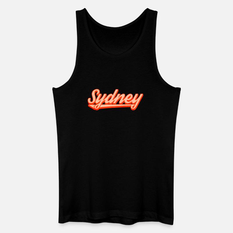 Sydney Retro Script Logo - Männer Bio Tank Top - Schwarz