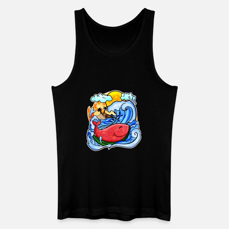Baleine pastèque - Débardeur bio Homme - noir