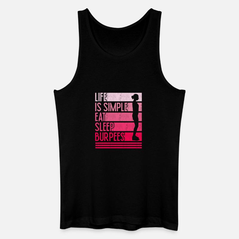 Leben ist einfach Burpees Design - Männer Bio Tank Top - Schwarz
