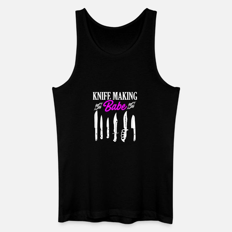 Knife Making Babe Messer Design - Männer Bio Tank Top - Schwarz