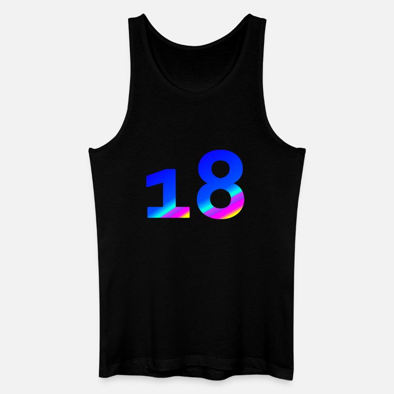 verschenken, 18 blauton mit Farbverlauf - Männer Bio Tank Top - Schwarz