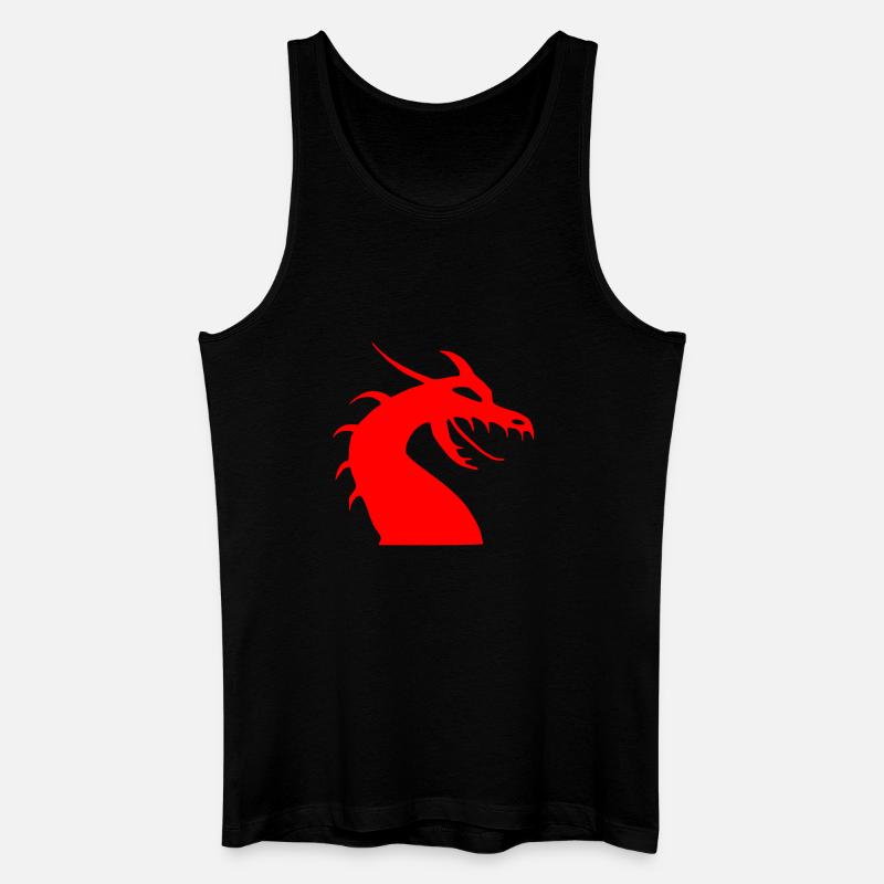 Rote Drachenkopf Silhouette - Männer Bio Tank Top - Schwarz