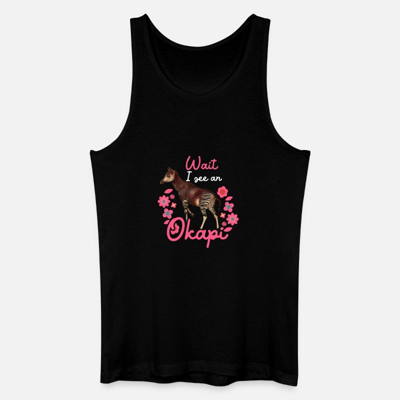 Warte, ich sehe ein Okapi - Männer Bio Tank Top - Schwarz