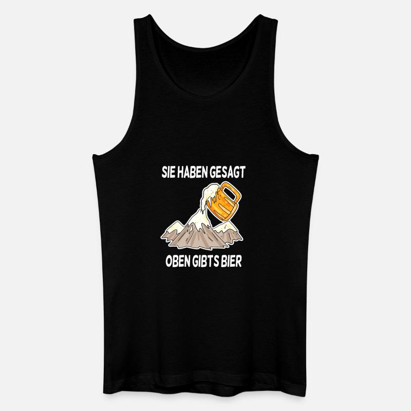 Bier Berg Berge Spruch - Männer Bio Tank Top - Schwarz