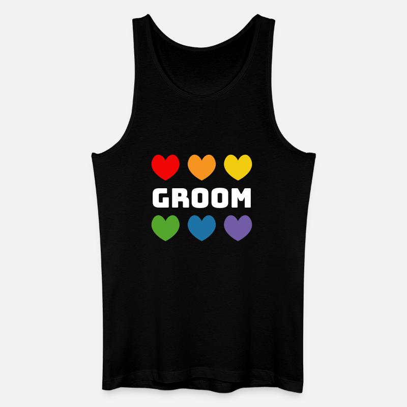 Regenbogenherzchen Groom weiss - Männer Bio Tank Top - Schwarz