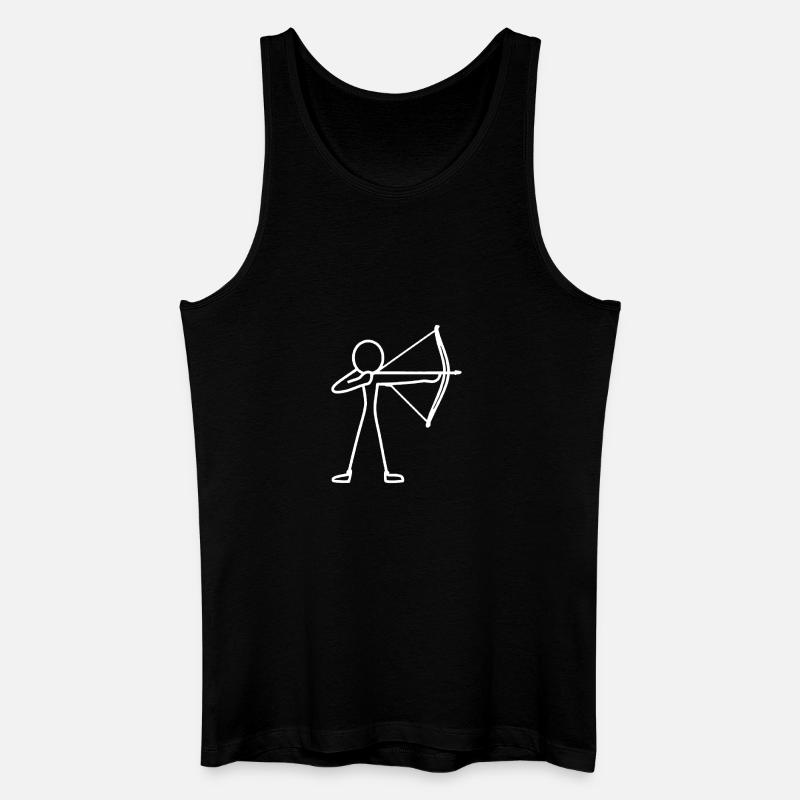 Strichmännchen Bogen Bogenschießen Bogenschütze - Männer Bio Tank Top - Schwarz