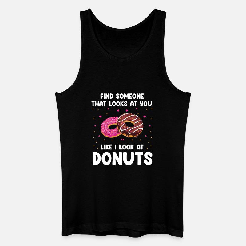Donuts Love Design - Männer Bio Tank Top - Schwarz