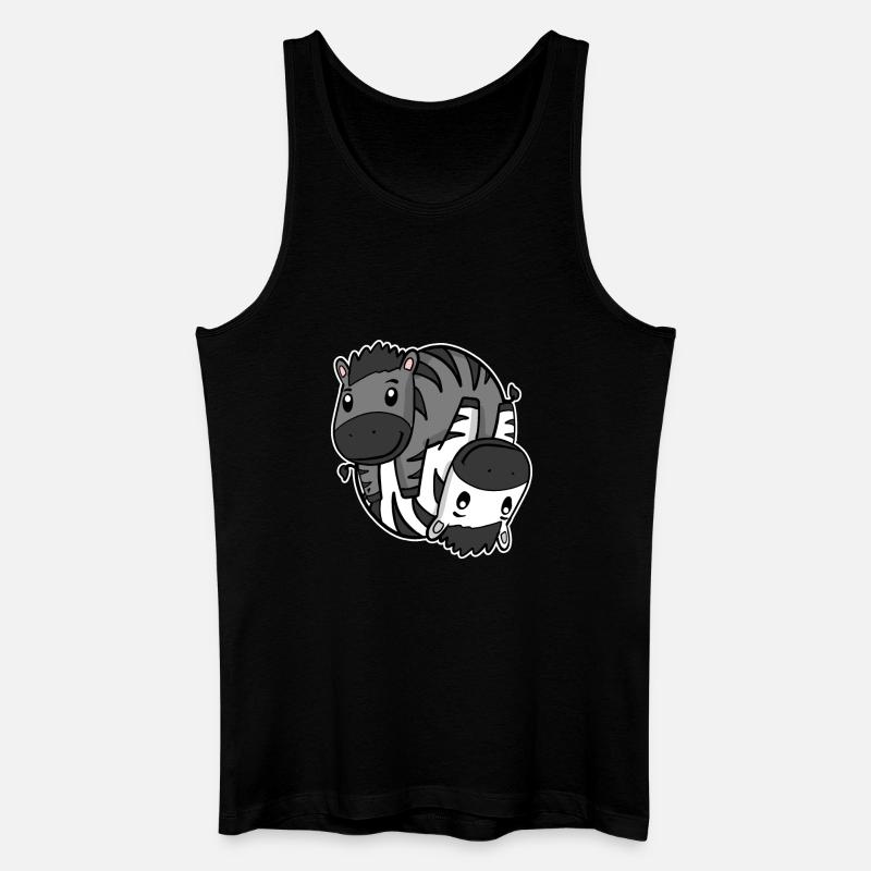 Zebra Yin Yang Symbol - Männer Bio Tank Top - Schwarz