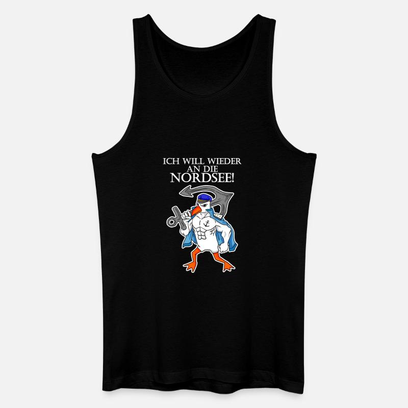 Nordsee Spruch - Männer Bio Tank Top - Schwarz