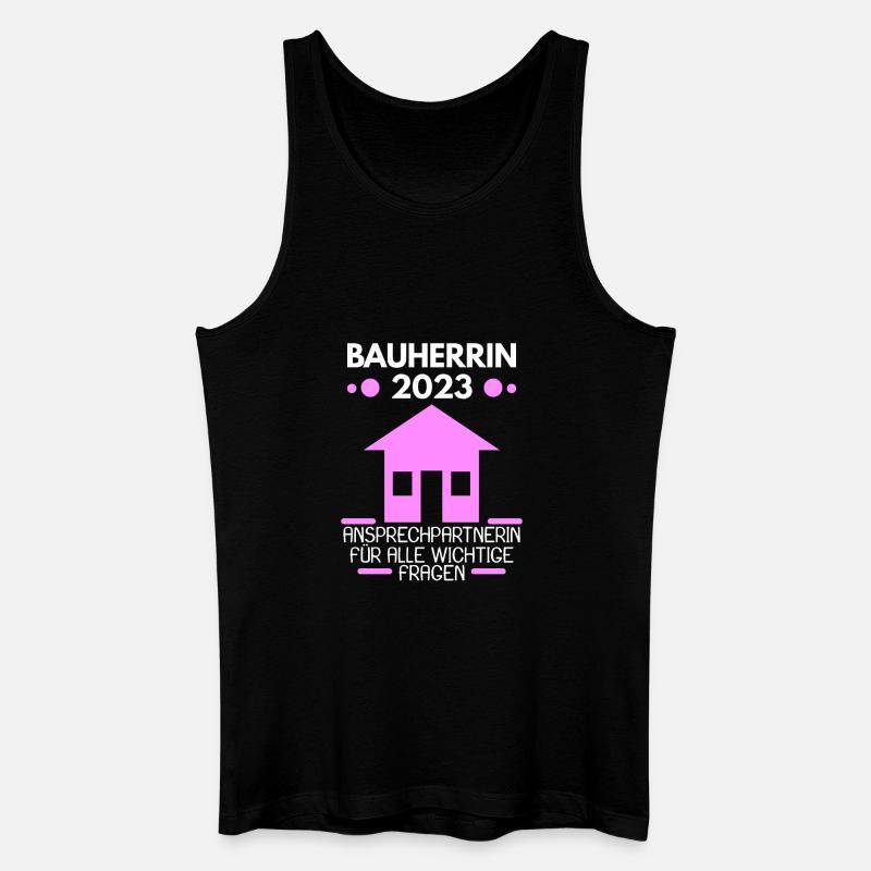 Bauherrin 2023 Hausbau Baustelle - Männer Bio Tank Top - Schwarz