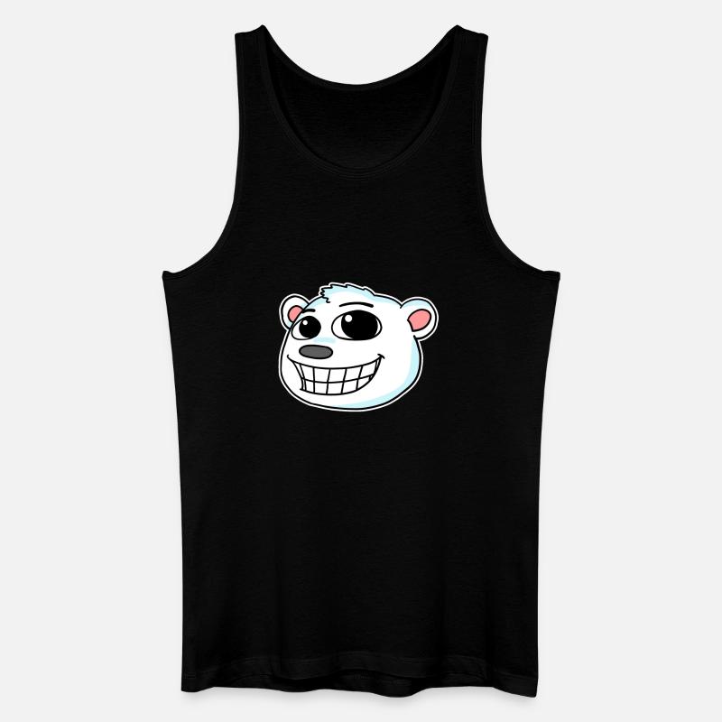 Eisbär Kopf - Männer Bio Tank Top - Schwarz