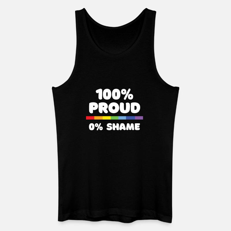 Pride Month - 100% stolz. 0% Scham - Männer Bio Tank Top - Schwarz