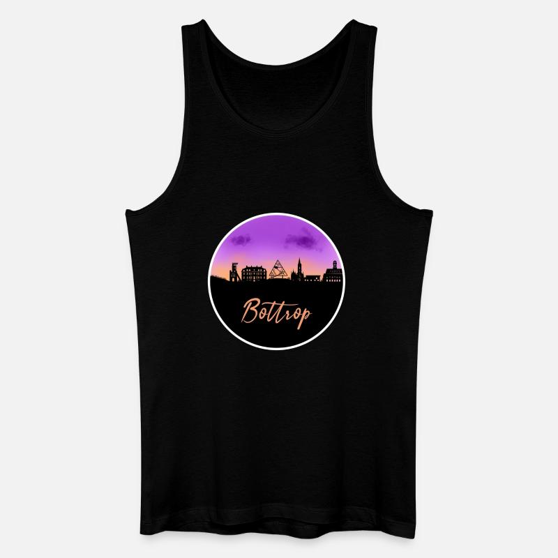 Bottrop Fine Skyline - Männer Bio Tank Top - Schwarz