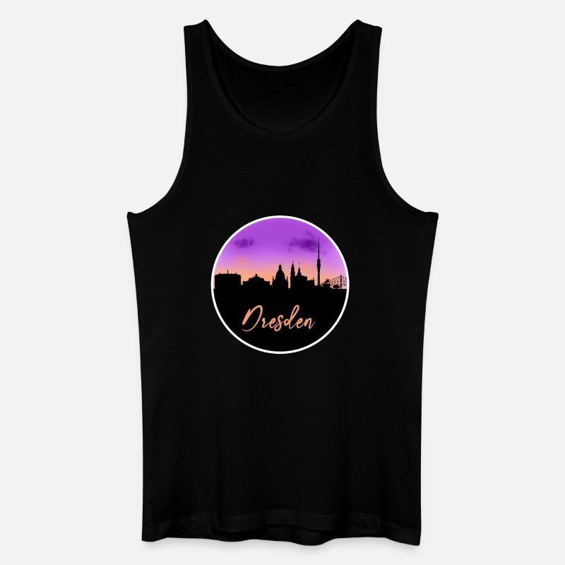Dresden Fine Skyline - Männer Bio Tank Top - Schwarz